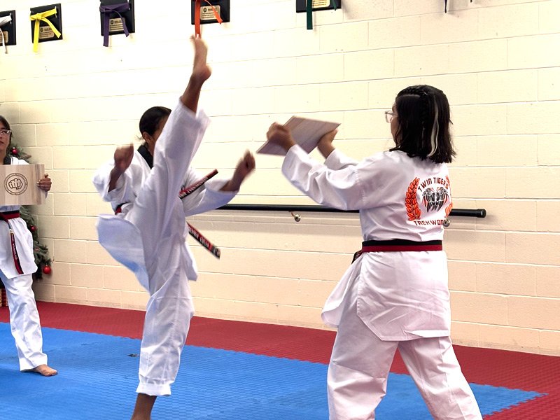 Teen taekwondo classes in Oxnard - Teenagers training in martial arts at Twin Tigers Taekwondo Oxnard